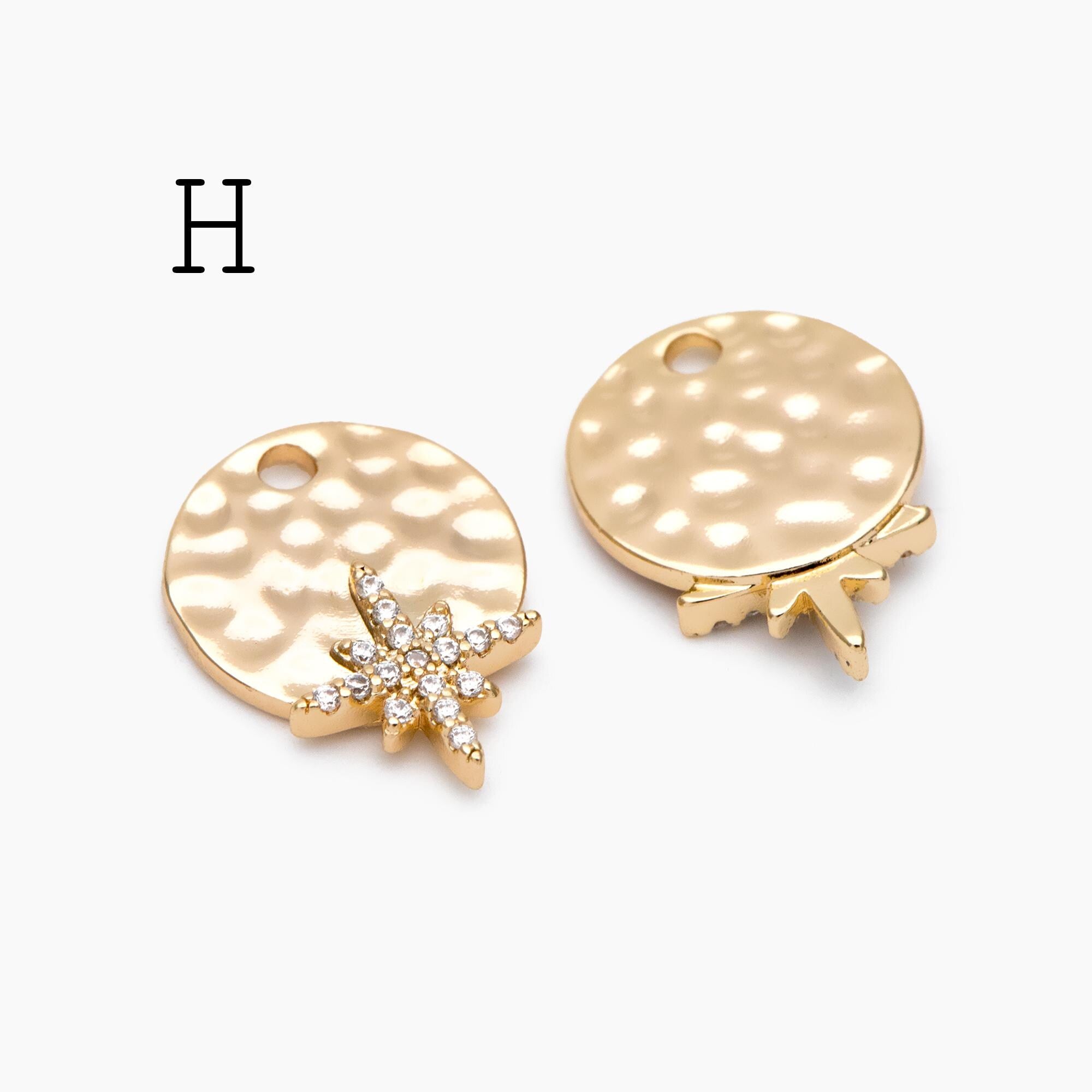 4pcs Gold Round Disc Charms , 18K Gold plated Brass, Jewelry Making, Diy Material, Jewelry Supplies (GB-3464)